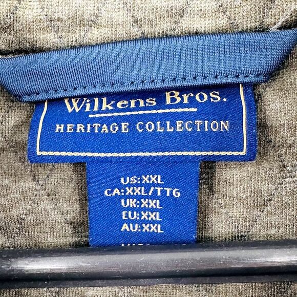 Wilkens Bros Heritage Collection Sweater Mens Size XXL Blue 1/4 Snap Quilted - Picture 4 of 7
